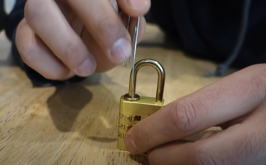 Unlocking a lock with a hairpin or small steel bar