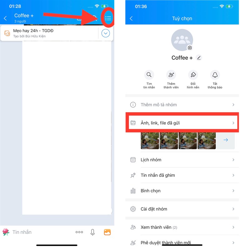 Cách lưu bộ sưu tập nhóm trên zalo