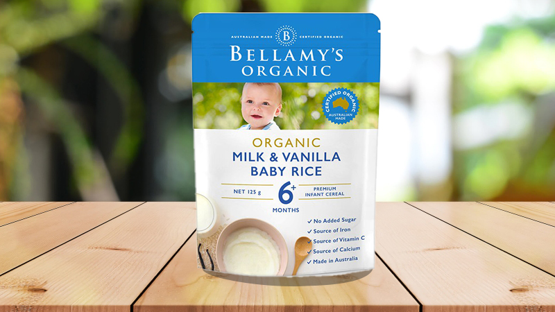 Bột ăn dặm Bellamy's Organic gạo sữa vanilla