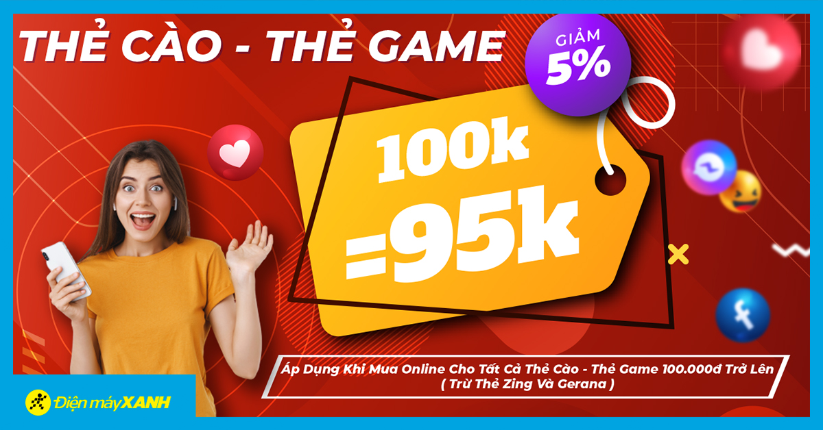Ưu đãi tháng 10: Giảm 5% khi mua thẻ cào, thẻ game tại Trung Tâm Bảo Hành Ưu đãi tháng 10: Giảm 5% khi mua thẻ cào, thẻ game tại Trung Tâm Bảo Hành