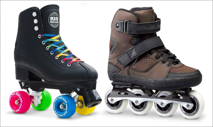 Hai dòng giày patin lần lượt là: Roller Skating và Roller Blading