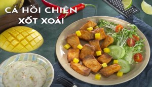 Hướng dẫn cách làm cá hồi chiên sốt xoài chua ngọt chuẩn vị Âu