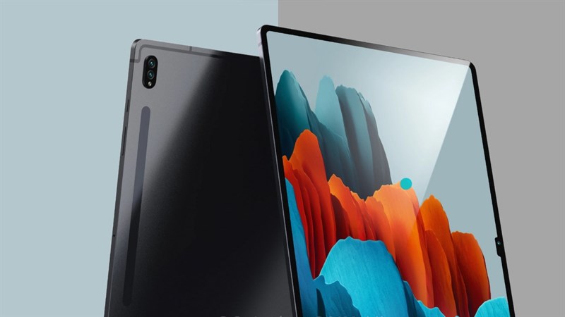 Hình ảnh render Galaxy Tab S8 Ultra lộ ra một notch tai thỏ Hình ảnh render Galaxy Tab S8 Ultra lộ ra một notch tai thỏ