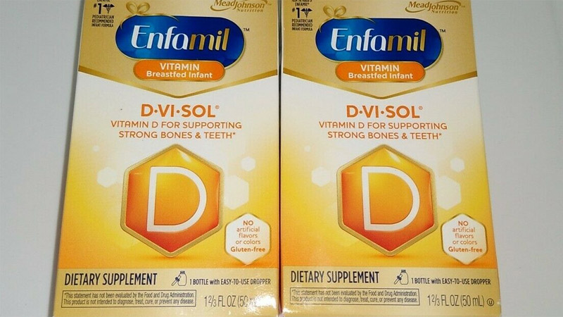 Enfamil D-Vi-Sol dạng lỏng có kèm ống nhỏ giọt giúp bạn dễ dàng sử dụng hơn