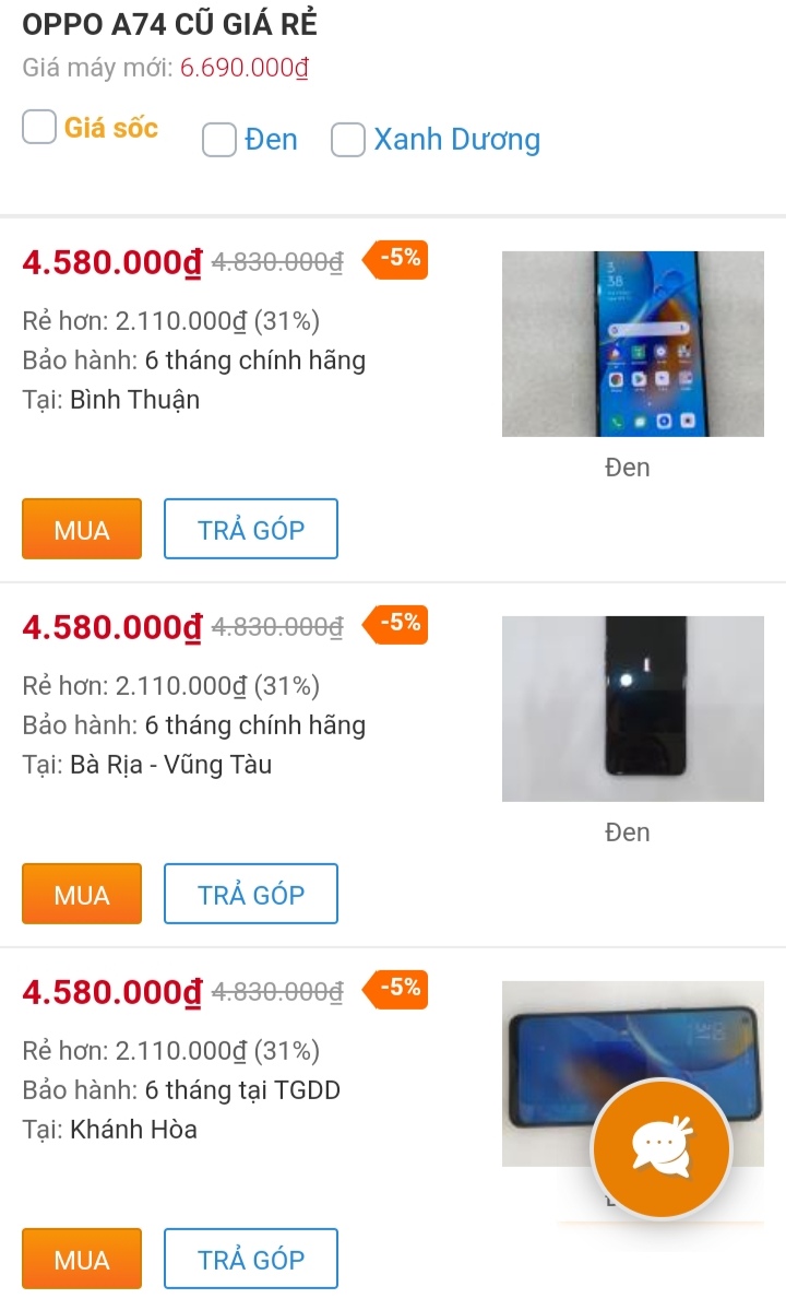 OPPO A74 cũ giá rẻ