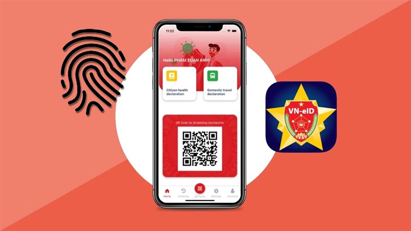 Đăng nhập VNEID bằng vân tay