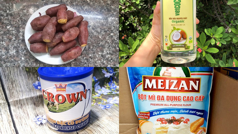 Nguyên liệu làm bánh khoai lang dừa nướng
