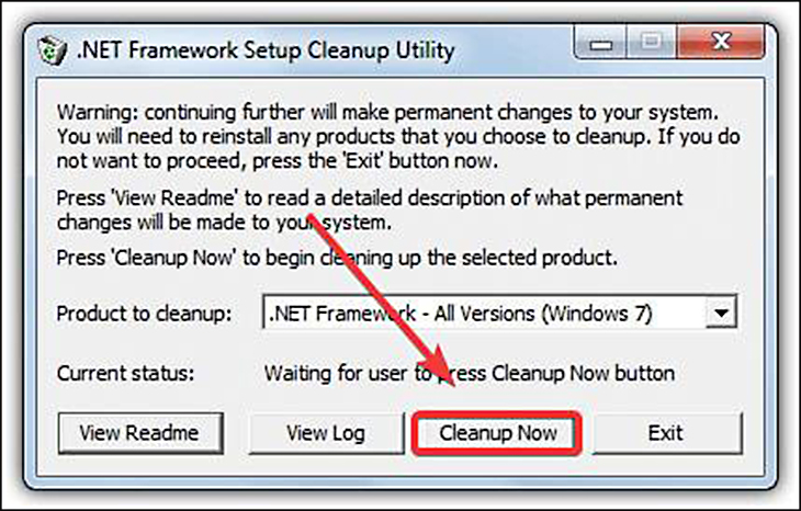 Phần mềm được tải xong bạn hãy mở lên và chọn mục Cleanup now để gở bỏ.