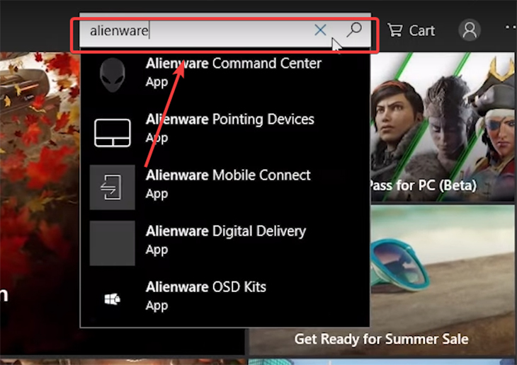 Bạn hãy mở Microsoft Store và tìm Alienware