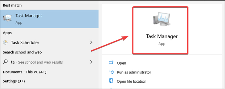 Bạn hãy tìm kiếm Task Manager.