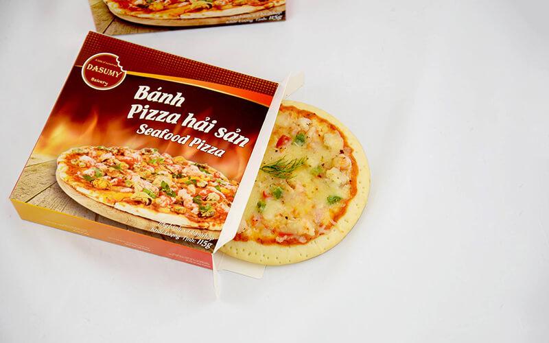 Pizza Da&su được bảo quản trong hộp giấy ngay ngắn, chỉn chu