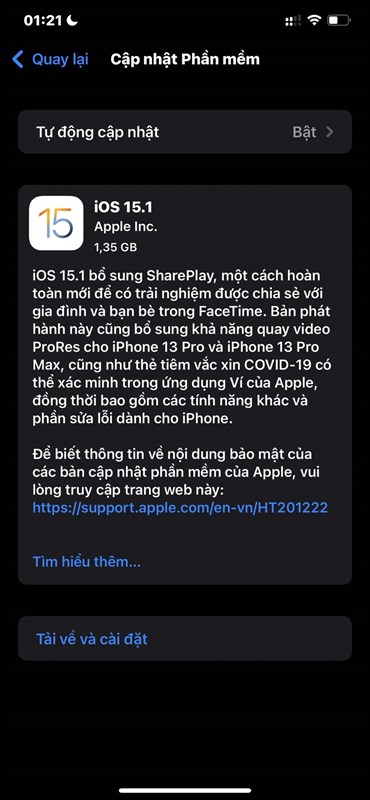 iOS 15.1 chính thức ra mắt: Bổ sung SharePlay, iPhone 13 Pro hưởng lợi