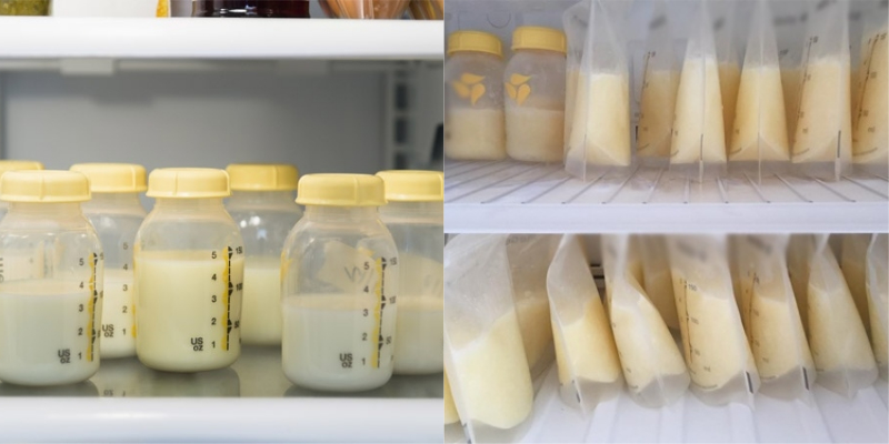 Sau khi sữa được hút ra, bạn nên đặt ngay vào ngăn đá tủ lạnh để bảo quản