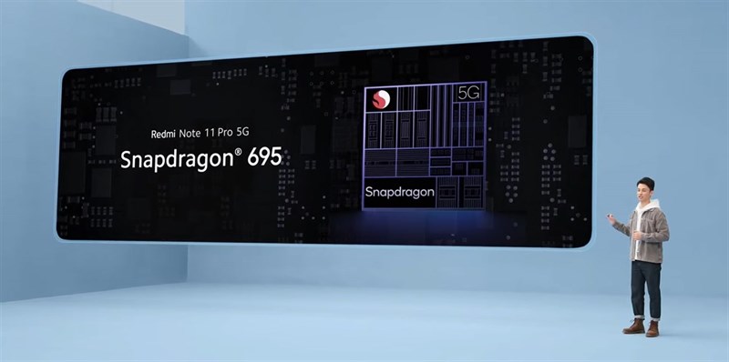 Xiaomi Redmi Note 11 Pro 5G sẽ có hiệu năng mạnh mẽ nhờ con chip Snapdragon 695. Nguồn: Xiaomi.