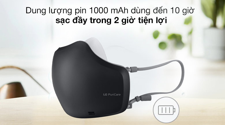 Khẩu trang lọc khí LG Puricare version 2 có gì khác so với version 1? > Khẩu trang lọc khí LG - Pin