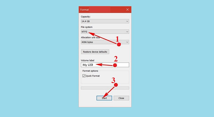 how to format usb drive nfts with windows 10