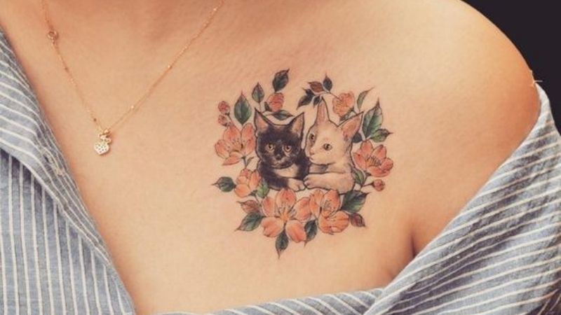 Unique but very cute cat tattoo.