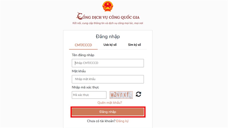 Đăng kí CCCD online