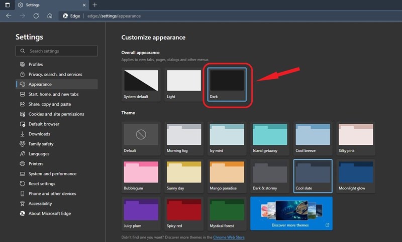 Cách bật Dark Mode (Chế độ tối) trên Microsoft Edge