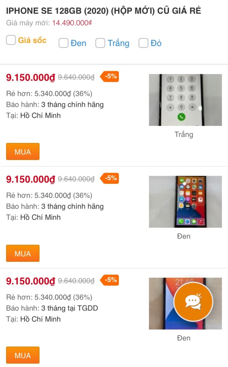 iPhone SE 128GB 2020 (Hộp mới) cũ iPhone SE 128GB 2020 (Hộp mới) cũ