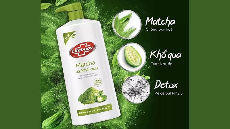 Sữa tắm Lifebuoy Detox Matcha và Khổ qua