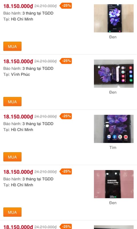 Samsung Galaxy Z Flip cũ giá rẻ Samsung Galaxy Z Flip cũ giá rẻ