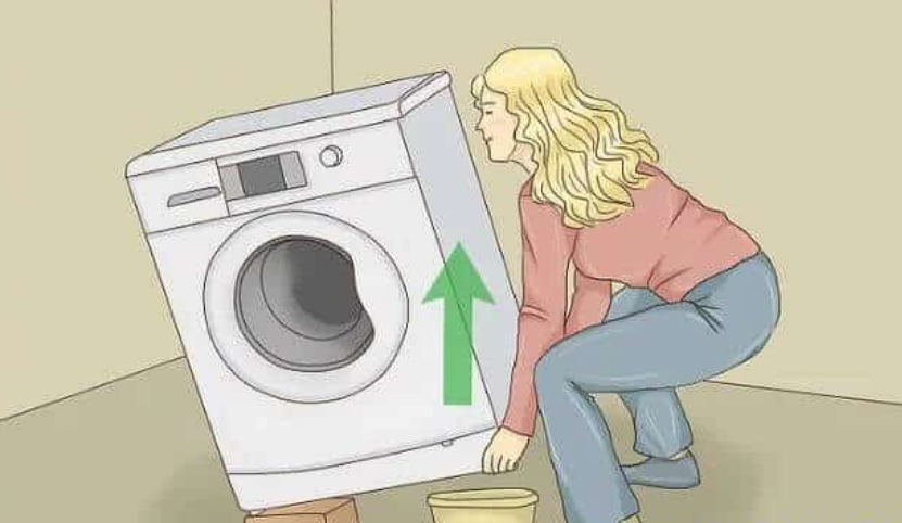 Chú ý an toàn khi nâng mặt trước của máy giặt.