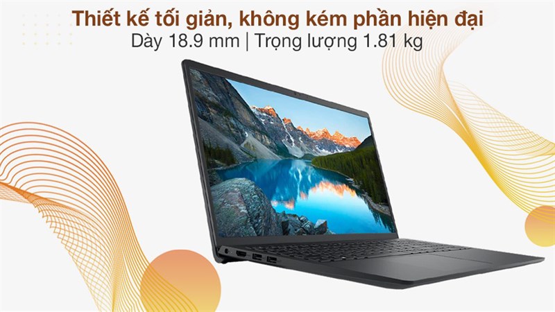 Chiếc Dell Inspiron 15 có trọng lượng nhẹ giúp bạn thoải mái mang đi làm