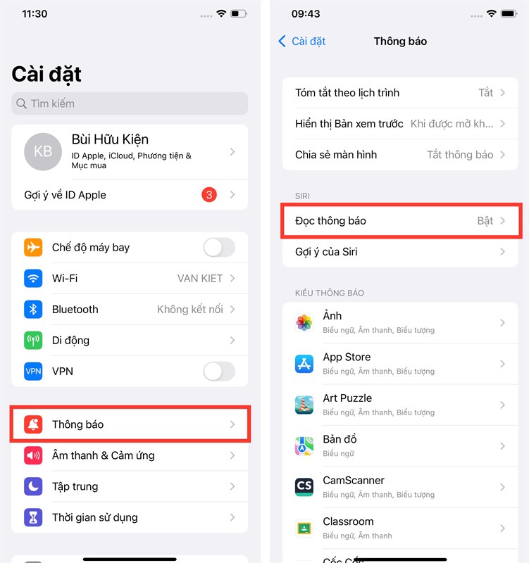 Cách tắt đọc thông báo của Siri khi mang tai nghe