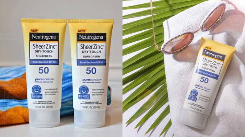 Kem chống nắng Neutrogena Sheer Zinc Dry-Touch Face Sunscreen SPF 50