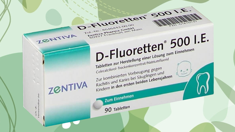 Vitamin D Fluoretten 500 I.E chứa 500 IU vitamin D3