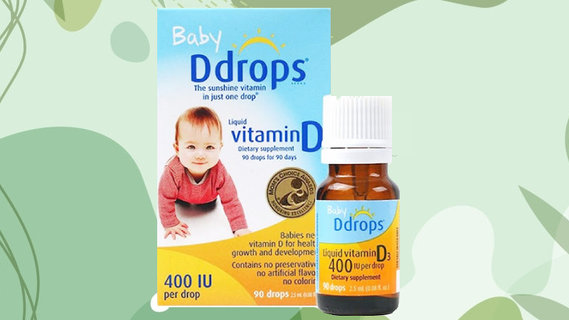Mỗi giọt Vitamin D drops vitamin D3 chứa 400IU vitamin D3