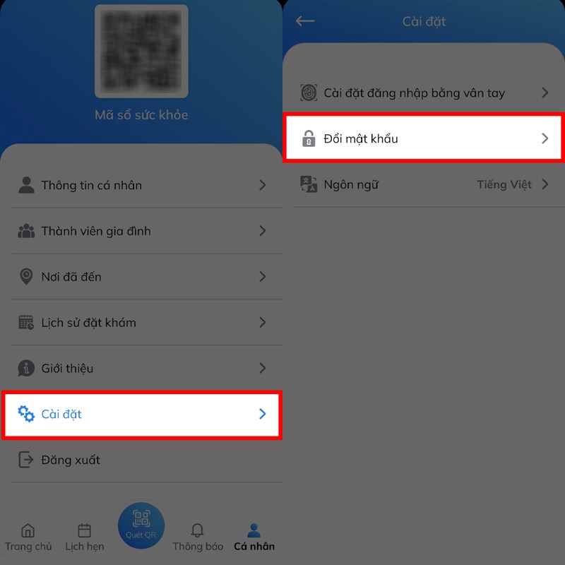 Đổi mật khẩu SSKĐT