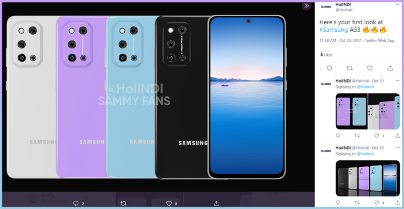 Concept Samsung Galaxy A53 đầy màu sắc