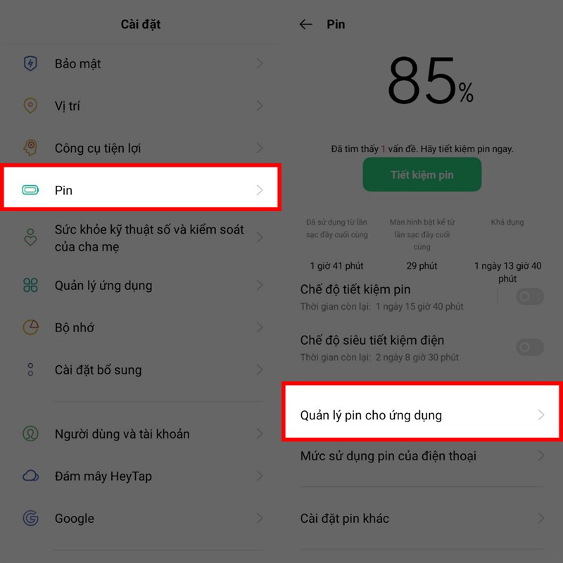 Cách tiết kiệm pin ứng dụng trên OPPO A55 Cách tiết kiệm pin ứng dụng trên OPPO A55