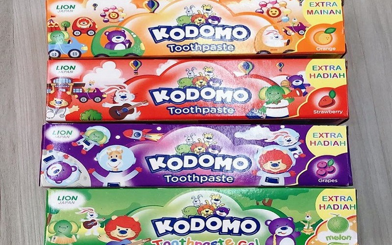 Kem đánh răng Kodomo có 4 hương vị