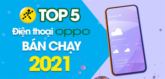Top 5 điện thoại OPPO bán chạy nhất năm 2021 tại Điện máy XANH