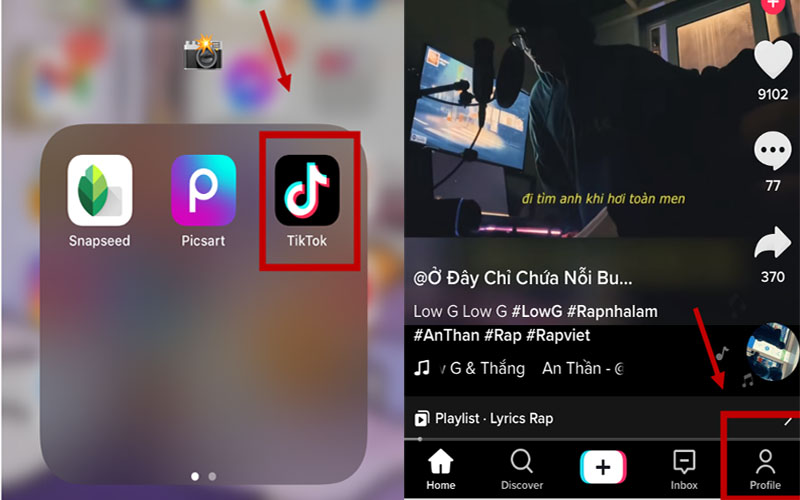 Open the TikTok app and select your profile