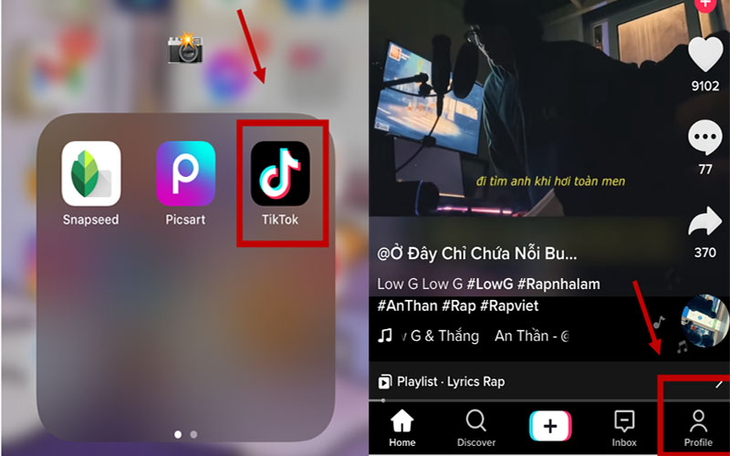 Mở ứng dụng TikTok và chọn vào trang cá nhân của mình