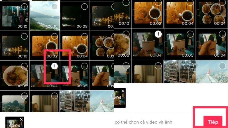 Chọn video mà bạn muốn đăng tải rồi nhấn “ Tiếp”