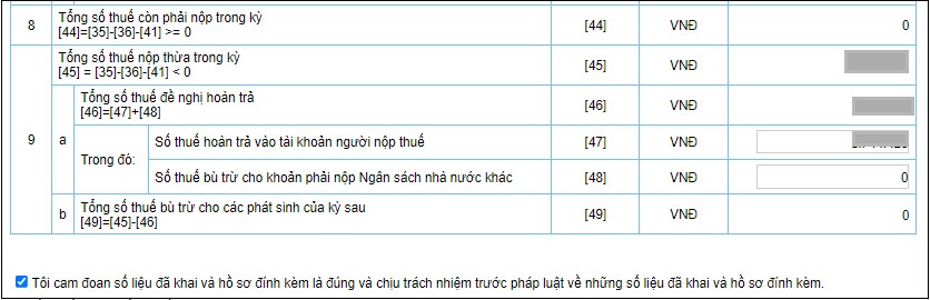 Các thông tin từ mục 44 - 49 Các thông tin từ mục 44 - 49
