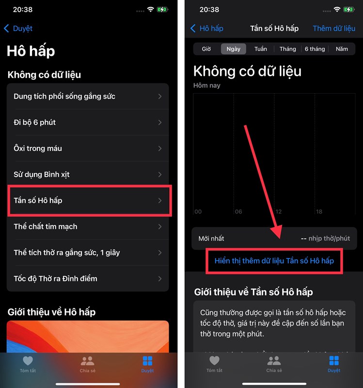 Cách xem tần số hô hấp trên Apple Watch