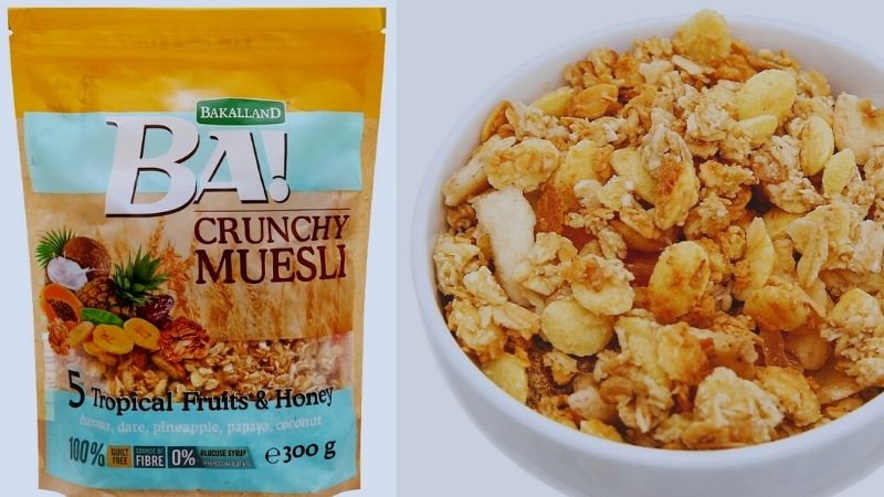 Ngũ cốc Bakalland Muesli 5 loại trái cây nhiệt đới và mật ong