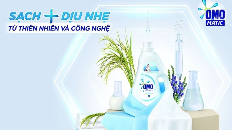 Nước giặt OMO dịu nhẹ trên da