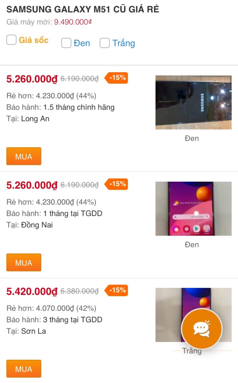 Galaxy M51 cũ giá quà hời, rẻ hơn đến 4 triệu đồng so với máy mới