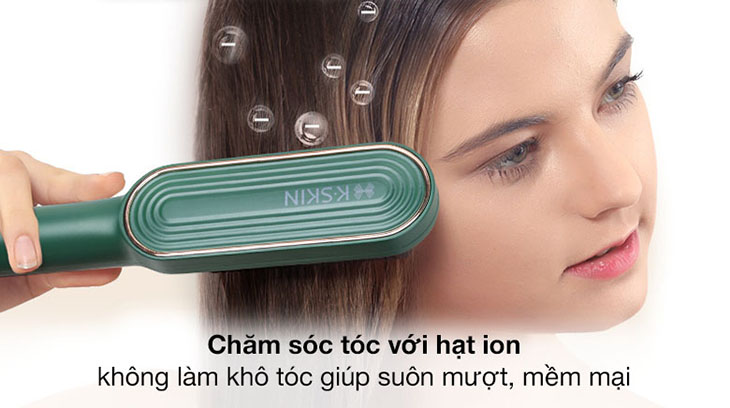 Lược điện chải tóc đa năng K-SKIN có tốt không, có những ưu điểm gì? > Chăm sóc tóc với ion giúp tóc luôn mềm mượt, không bị khô