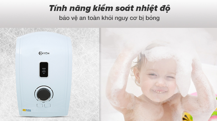 Công nghệ chống bỏng trên máy nước nóng trực tiếp Centon 5500W GD600ESP RS FL 