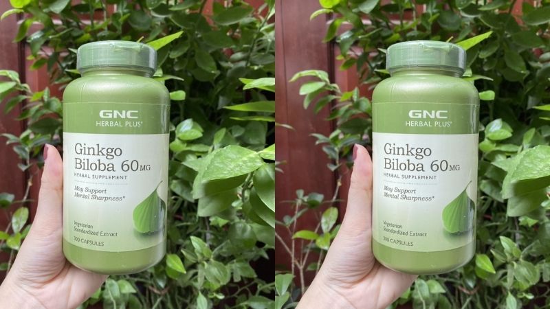 GNC Herbal Plus Ginkgo chứa 60mg Ginkgo biloba Leaf Extract được chuẩn hóa 24% Ginkgo Flavoglycosides