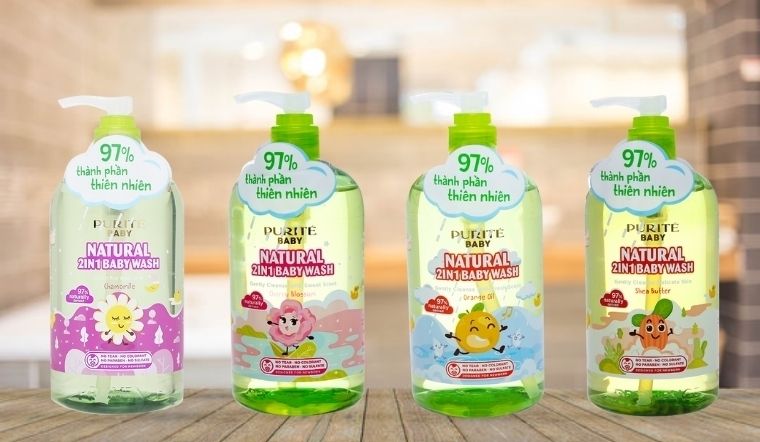 Điểm qua các loại tắm gội toàn thân cho bé Purité, mùi nào thơm?