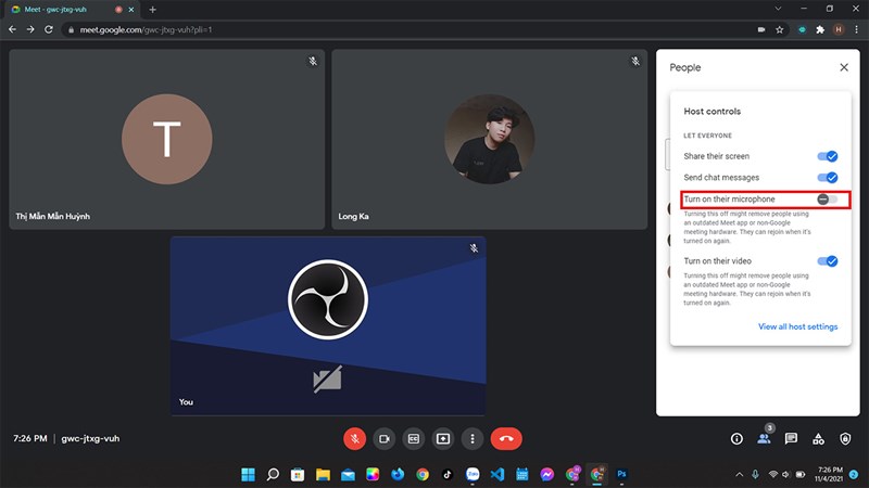 Cách khóa âm thanh người tham gia cuộc họp trên Google Meet